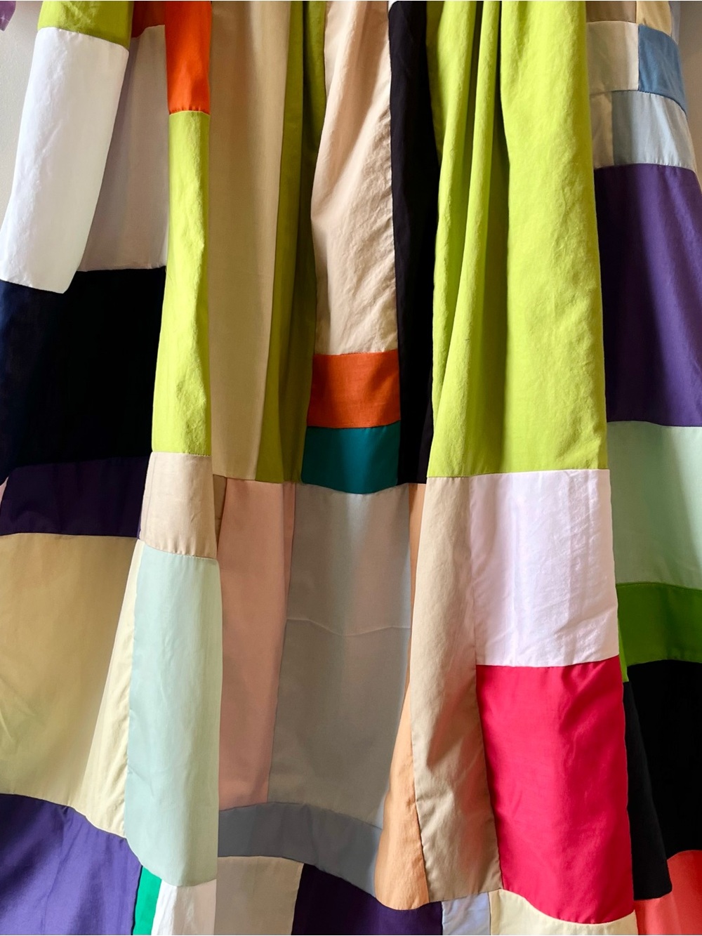 Handmade Quilted Patchwork Colorblock Dress SKU 07081 - Picture 12 of 16